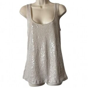 Old Navy Champagne/Muted Gold Sequin Tank Top,‎ Women's Size L